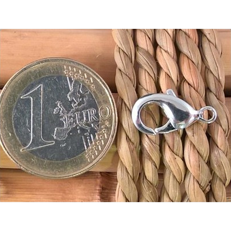 Karabiner 15mm Messing versilbert