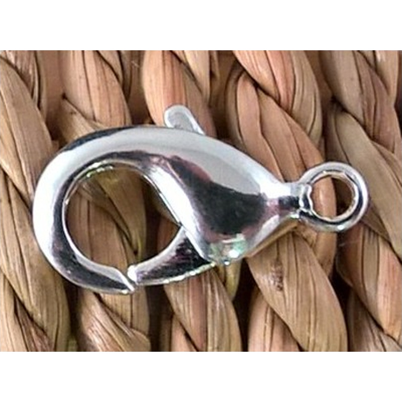 Karabiner 15mm Messing versilbert