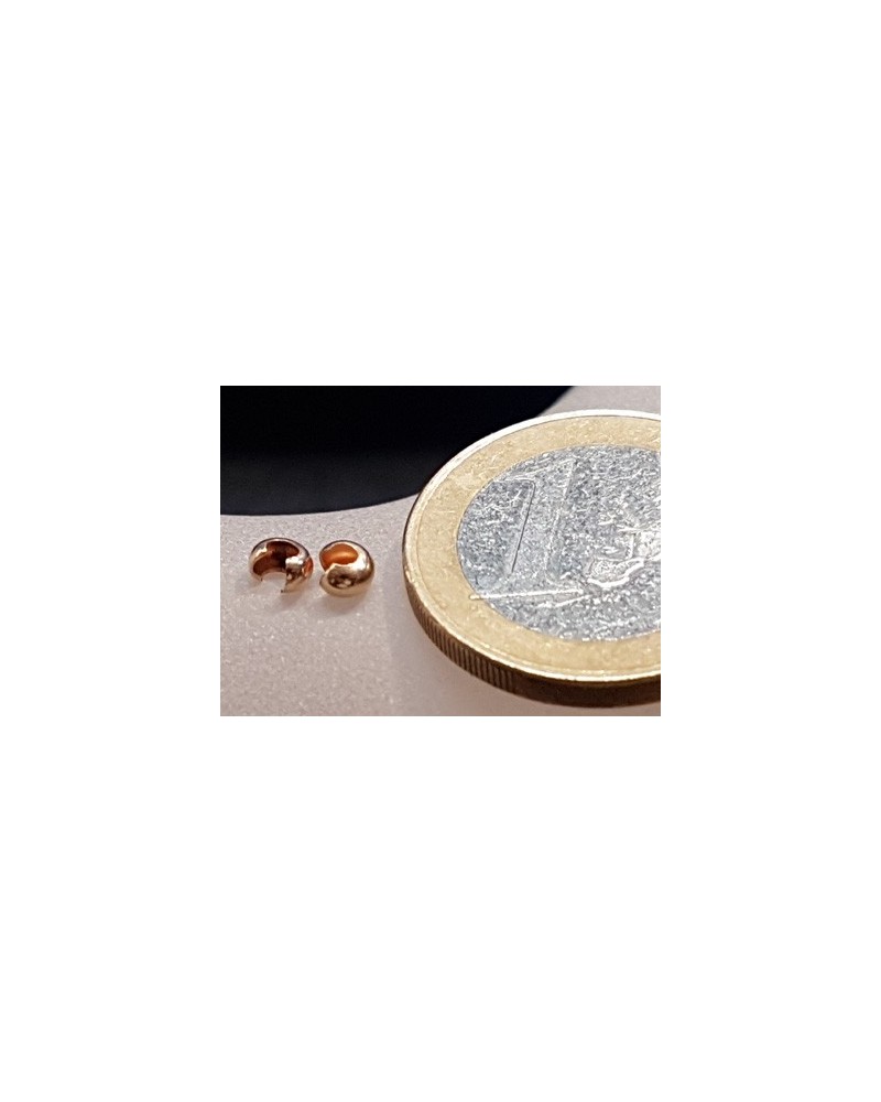 Kaschierkalotte 3mm, Goldfilled, 2 Stk