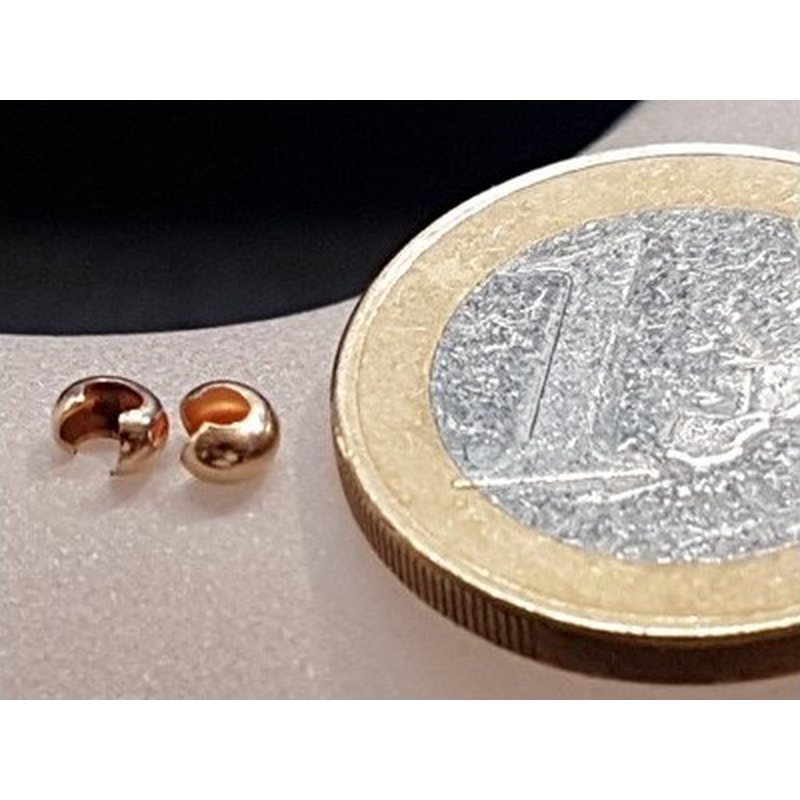 Kaschierkalotte 3mm, Goldfilled, 2 Stk