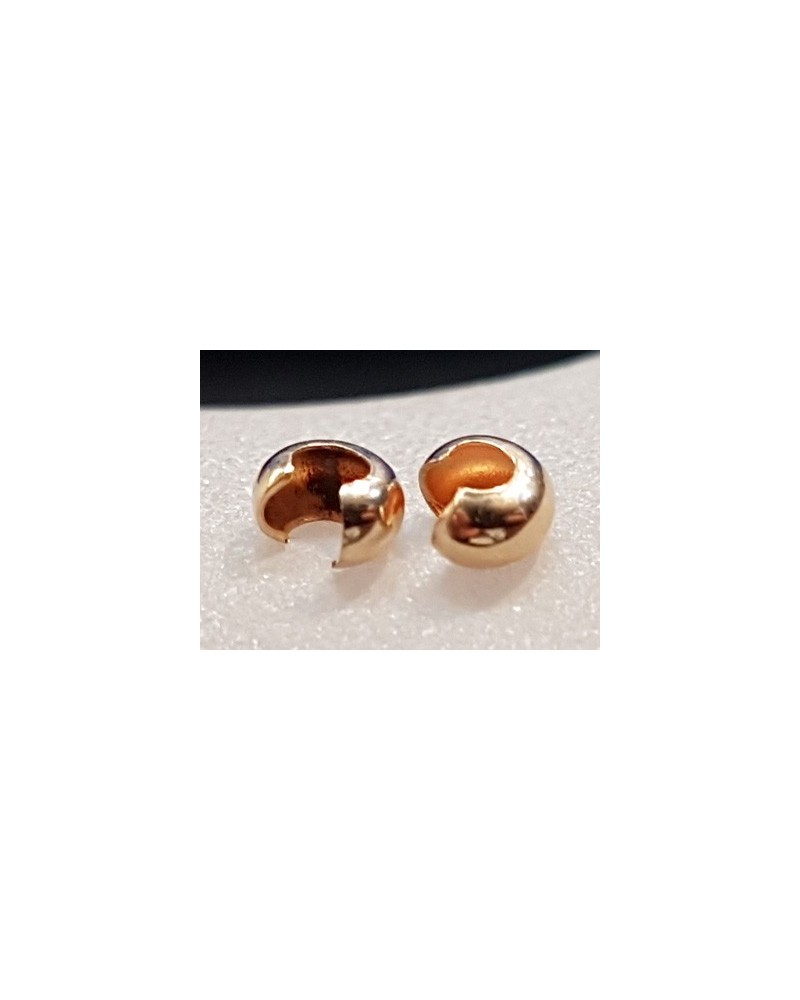 Kaschierkalotte 3mm, Goldfilled, 2 Stk