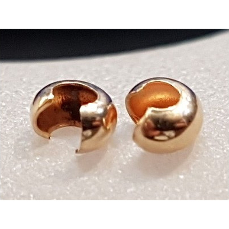 Kaschierkalotte 3mm, Goldfilled, 2 Stk