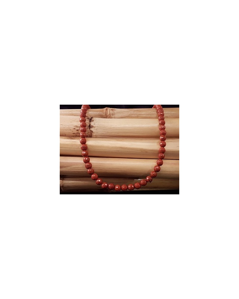 roter Jaspis Kette facettiert 6mm