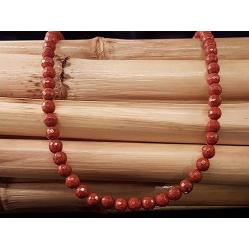 roter Jaspis Kette facettiert 6mm