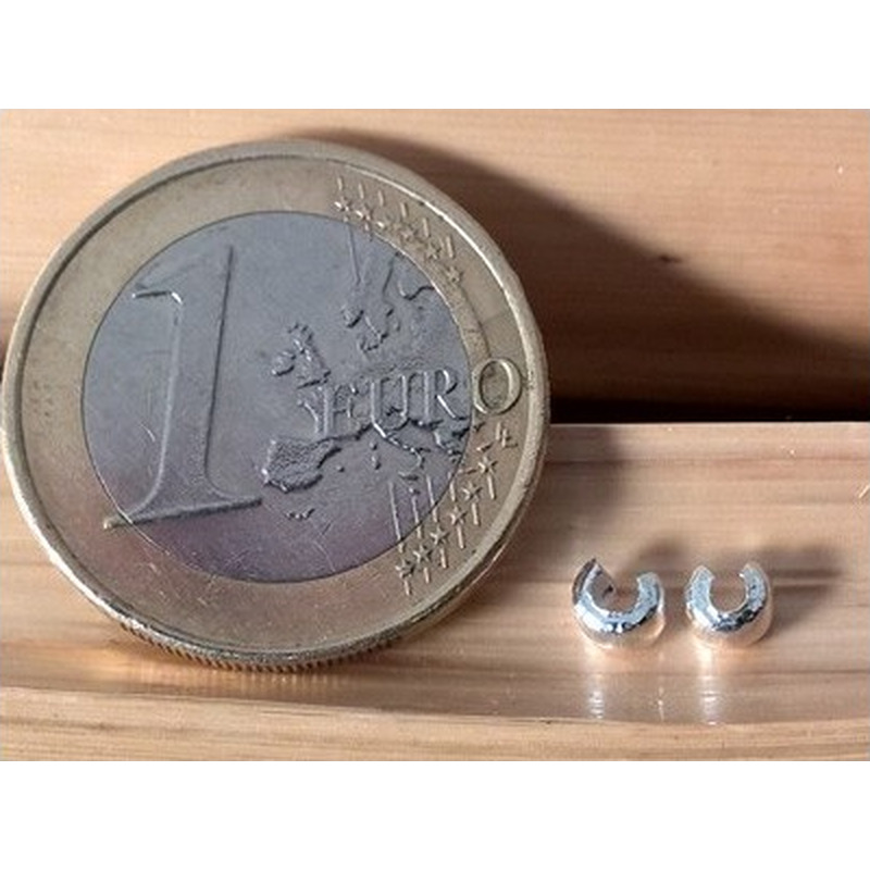 Kaschierkalotte 3.5mm, Silber, 2 Stk