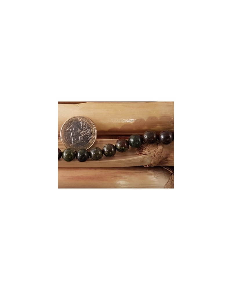 Epidot Jaspis - Drachenblut Kette 8mm