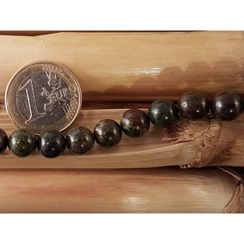 Epidot Jaspis - Drachenblut Kette 8mm