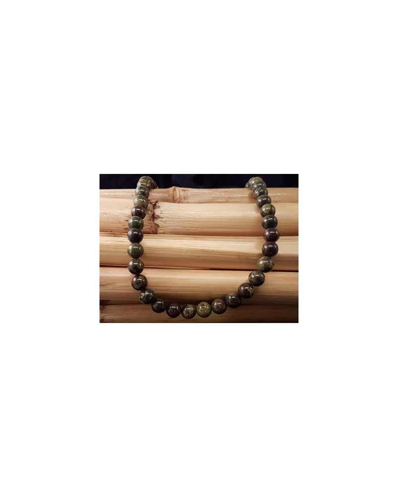 Epidot Jaspis - Drachenblut Kette 8mm