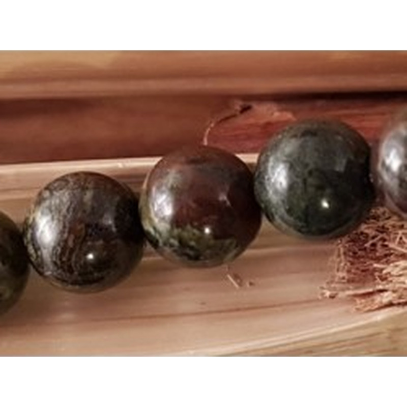 Epidot Jaspis - Drachenblut Kette 8mm