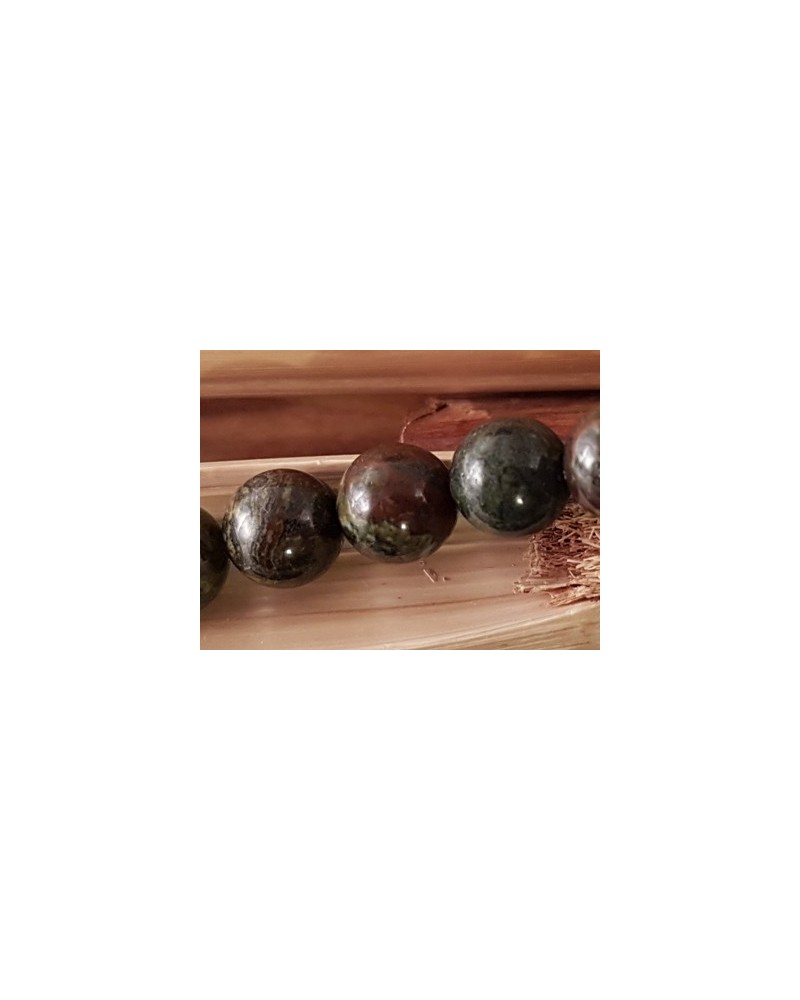 Epidot Jaspis - Drachenblut Kette 8mm