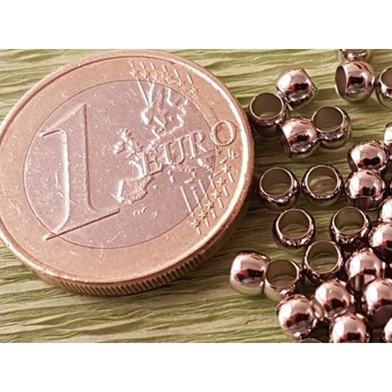 Zwischenteil 4x3mm (100 Stk), Messing rhodiumfarben