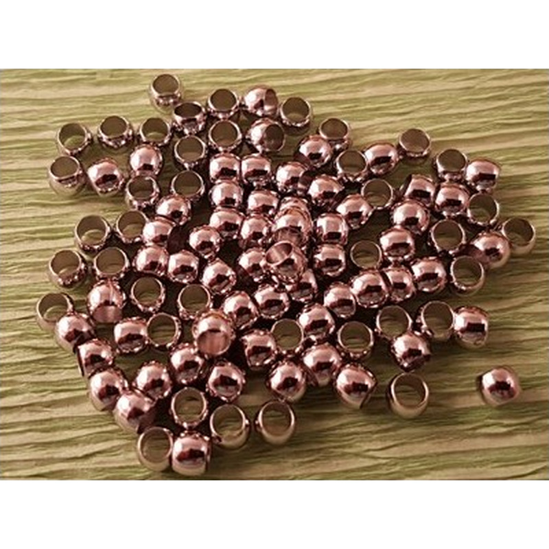 Zwischenteil 4x3mm (100 Stk), Messing rhodiumfarben