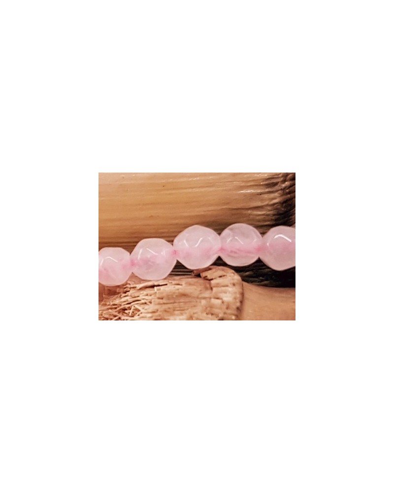 Rosenquarzkette facettiert 4mm
