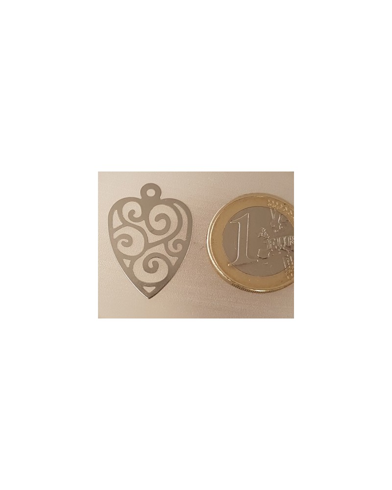 Charm Herz 28mm, Edelstahl