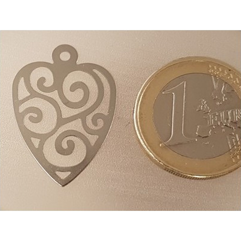 Charm Herz 28mm, Edelstahl