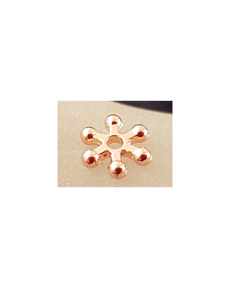 Zwischenteil, Blume 7x2mm, Metall Rosegold