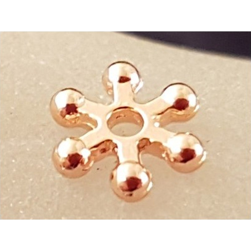 Zwischenteil, Blume 7x2mm, Metall Rosegold
