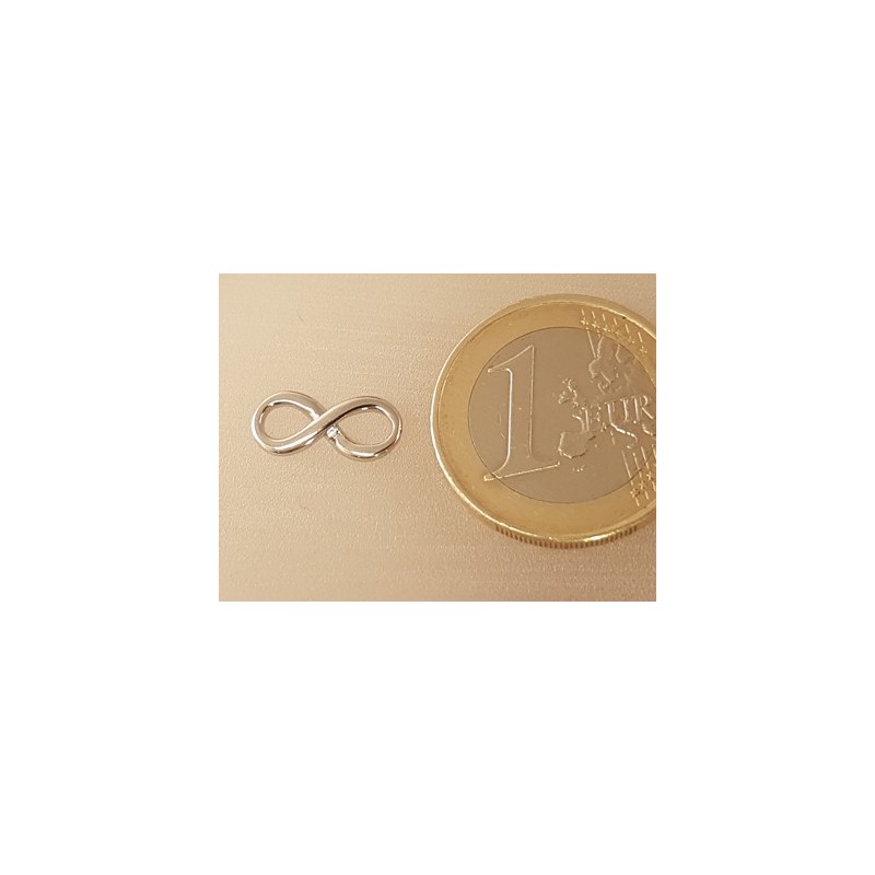 Zwischenteil-Link Infinity 14mm, Messing rhodiumfarben
