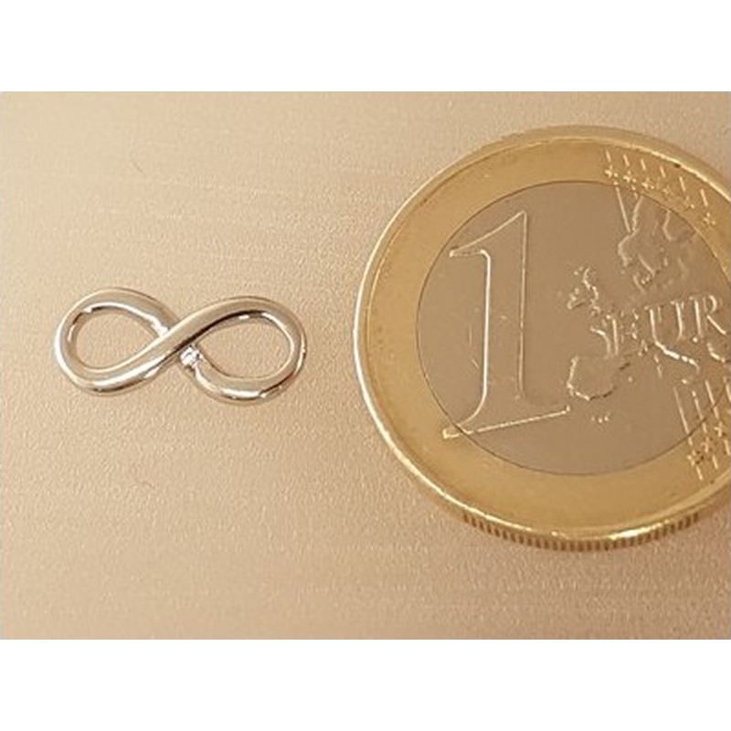 Zwischenteil-Link Infinity 14mm, Messing rhodiumfarben