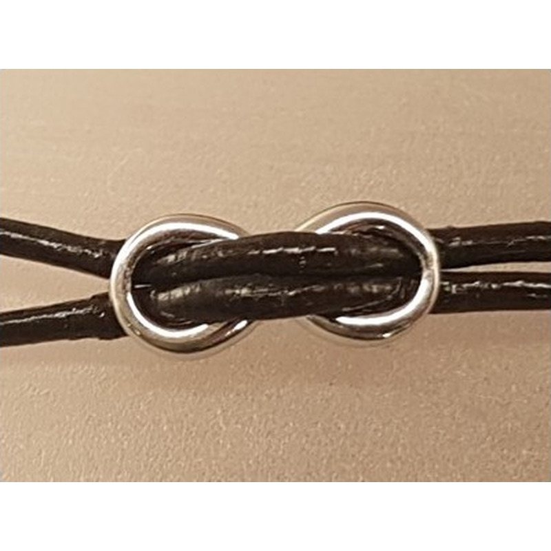 Zwischenteil-Link Infinity 14mm, Messing rhodiumfarben
