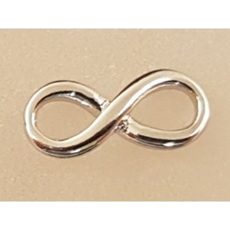 Zwischenteil-Link Infinity 14mm, Messing rhodiumfarben