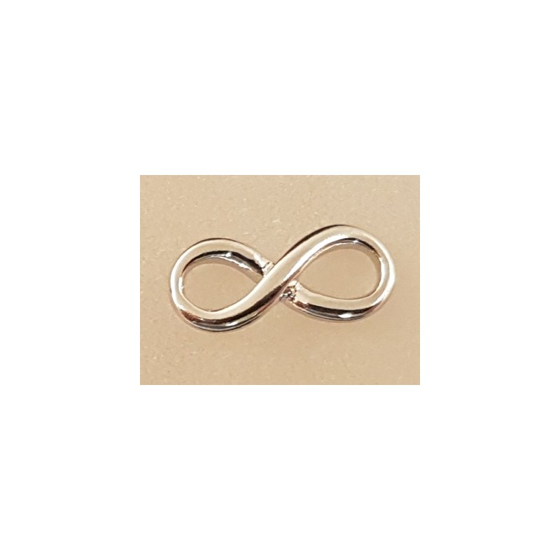 Zwischenteil-Link Infinity 14mm, Messing rhodiumfarben