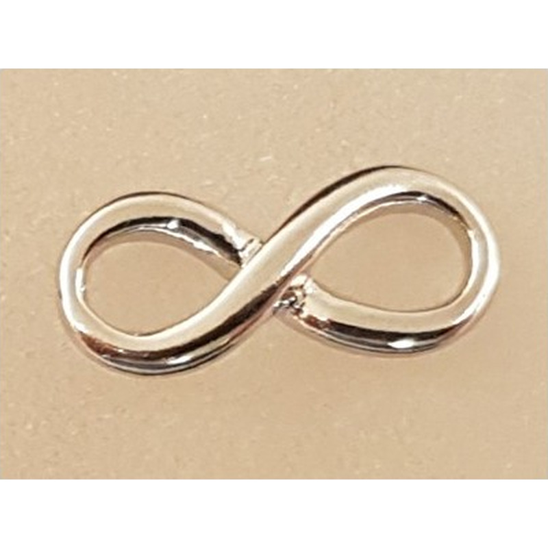 Zwischenteil-Link Infinity 14mm, Messing rhodiumfarben
