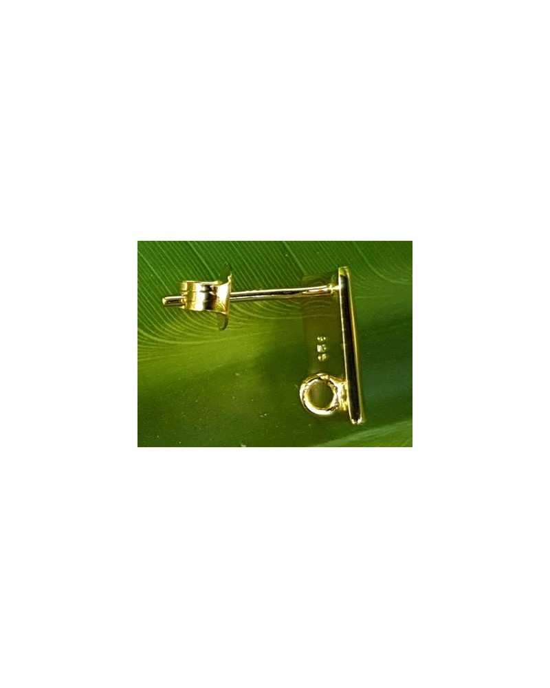 2 Stk. Ohrstecker mit Öse 10x10mm, Silber vergoldet