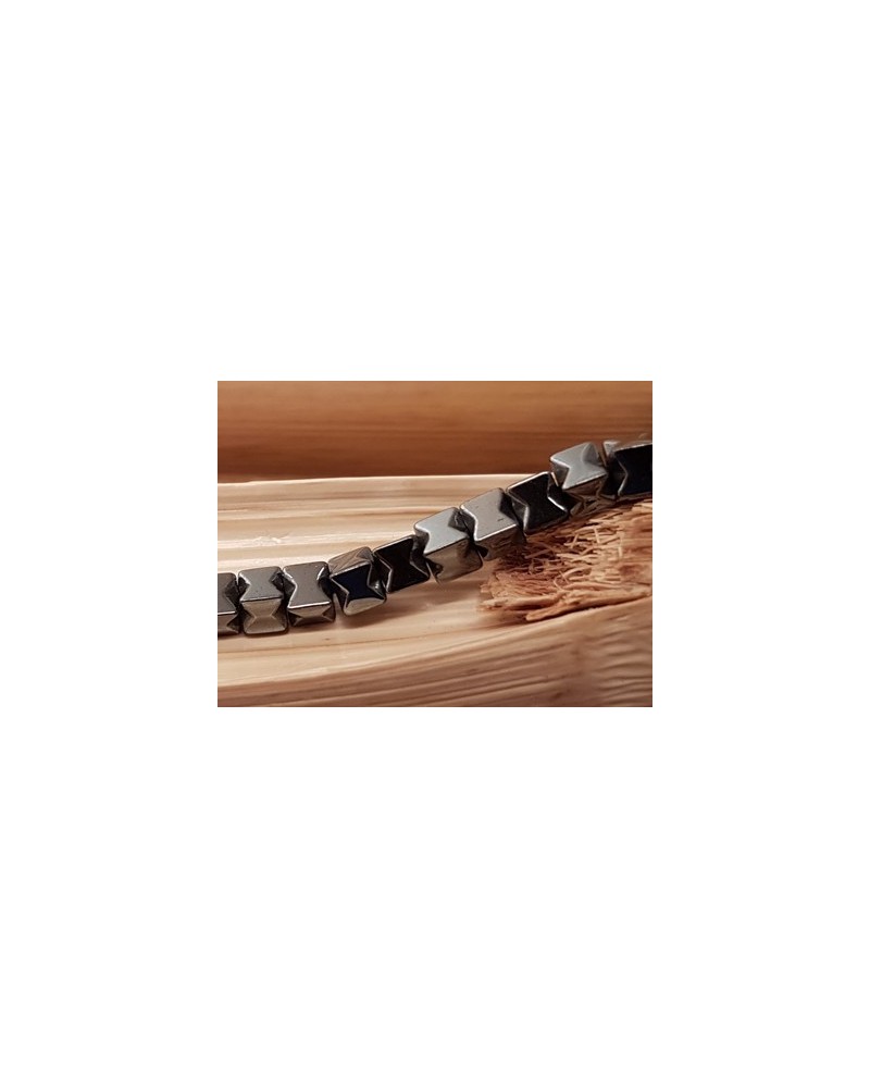 Blutsteinkette (Hämatit) 3x3mm