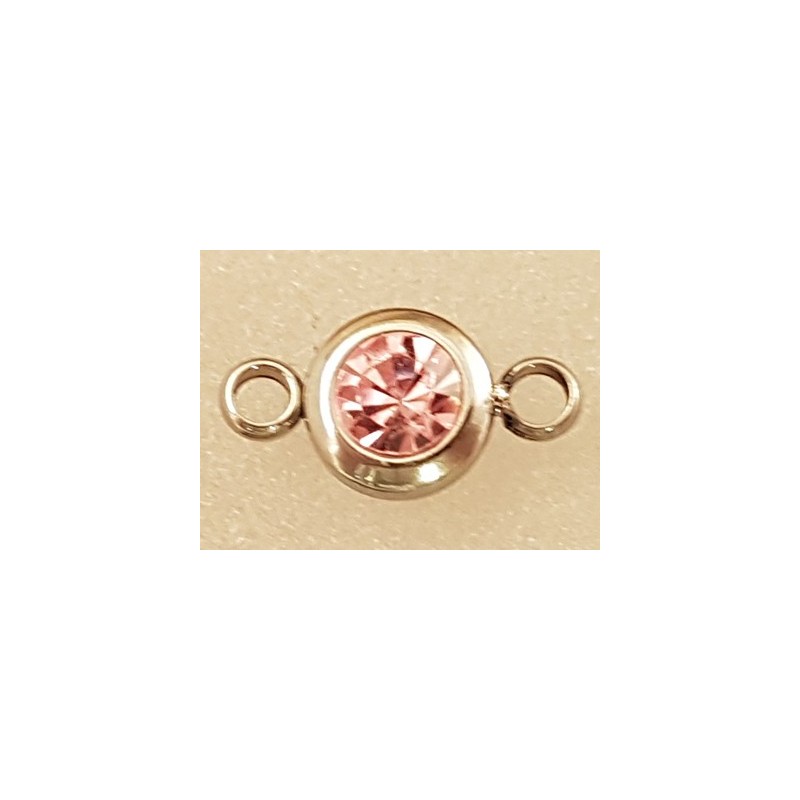 Zwischenteil-Link, Strass 7/12mm, Edelstahl