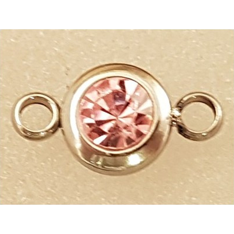 Zwischenteil-Link, Strass 7/12mm, Edelstahl