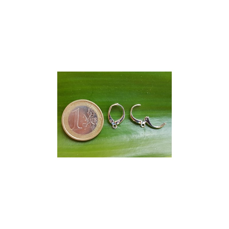 2 Stk. Brisur 10x14mm, 925 Silber rhodiniert, Strass
