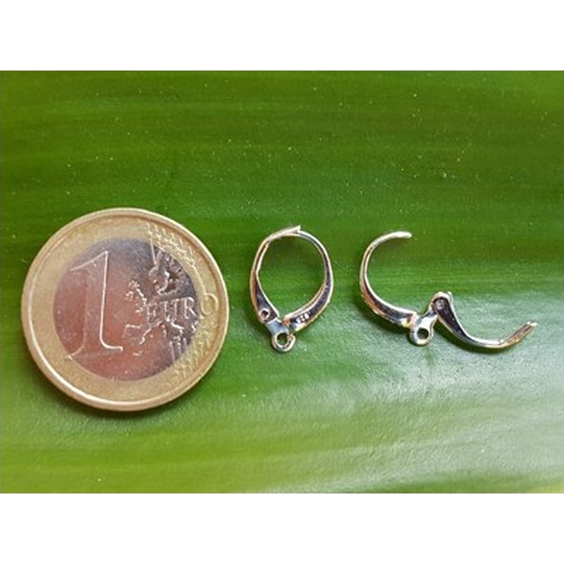 2 Stk. Brisur 10x14mm, 925 Silber rhodiniert, Strass
