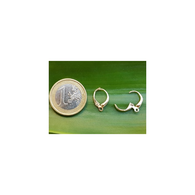 2 Stk. Brisur 10x14mm, 925 Silber vergoldet, Strass