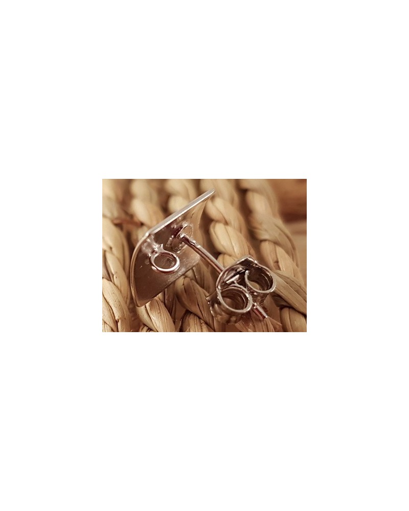 2 Stk. Ohrstecker 10x10mm mit Öse, 925 Silber rhodiniert