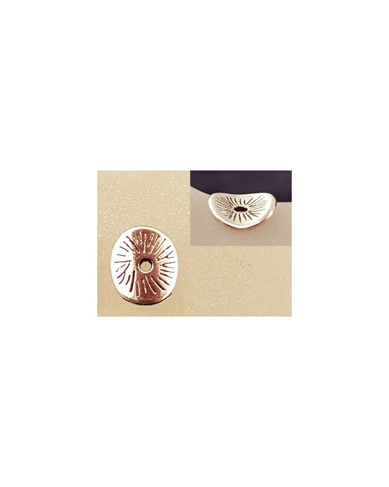 Zwischenteil, Scheibe Wave 9mm, Metall silberfarben
