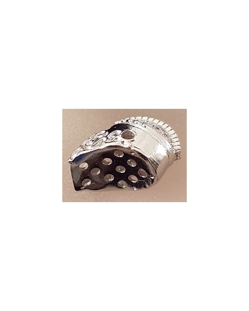 Zwischenteil Helm, Messing silberfarben, Strass