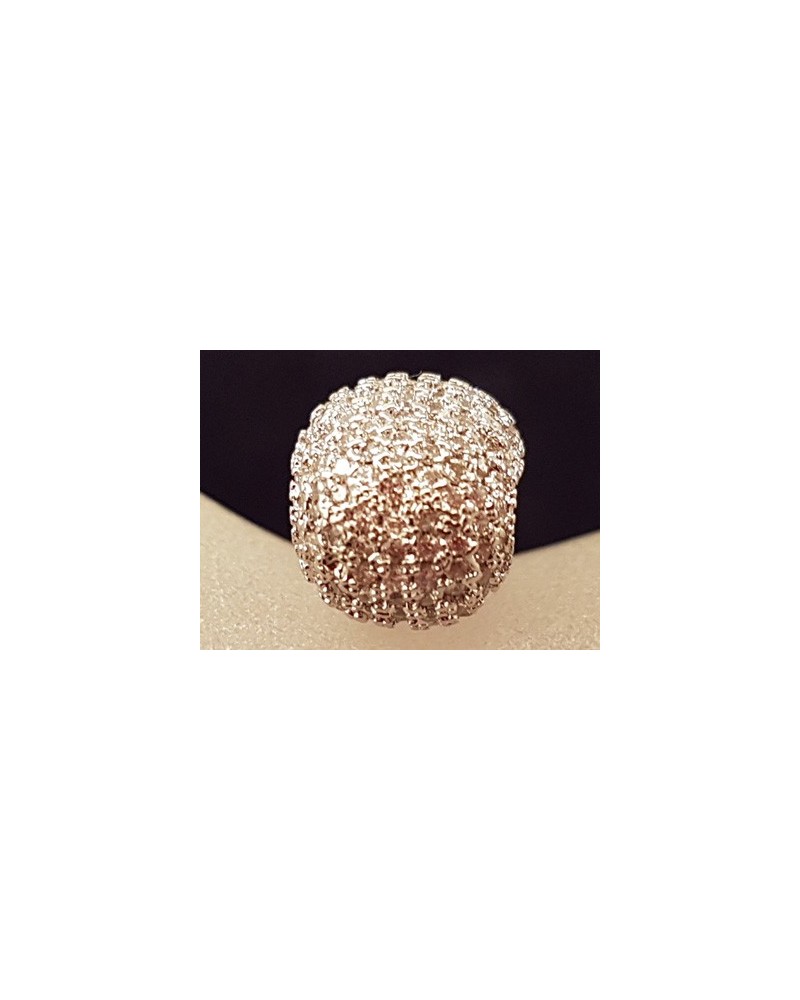 Zwischenteil Totenkopf, Messing silberfarben, Strass