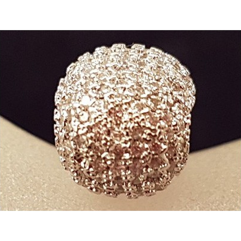 Zwischenteil Totenkopf, Messing silberfarben, Strass