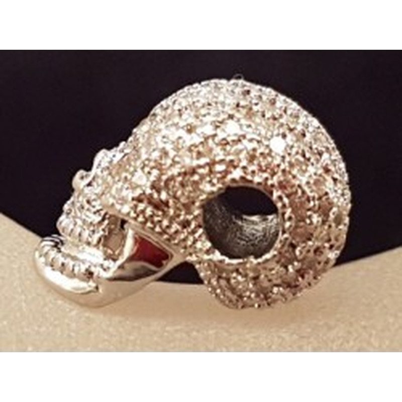 Zwischenteil Totenkopf, Messing silberfarben, Strass 2