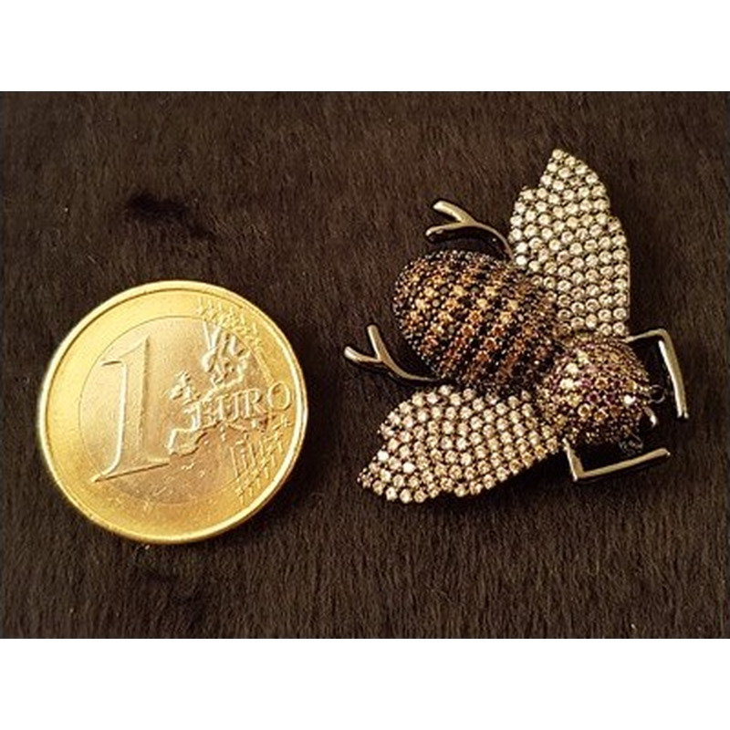 Zwischenteil Biene Strass 35x30mm, Metall