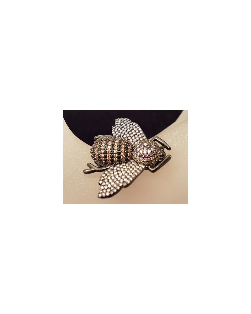 Zwischenteil Biene Strass 35x30mm, Metall