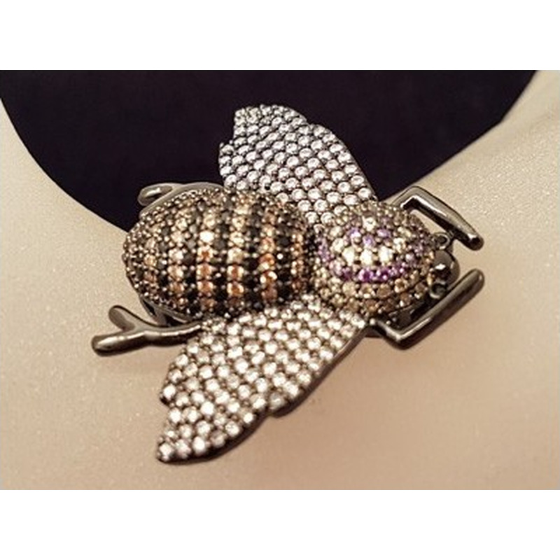 Zwischenteil Biene Strass 35x30mm, Metall