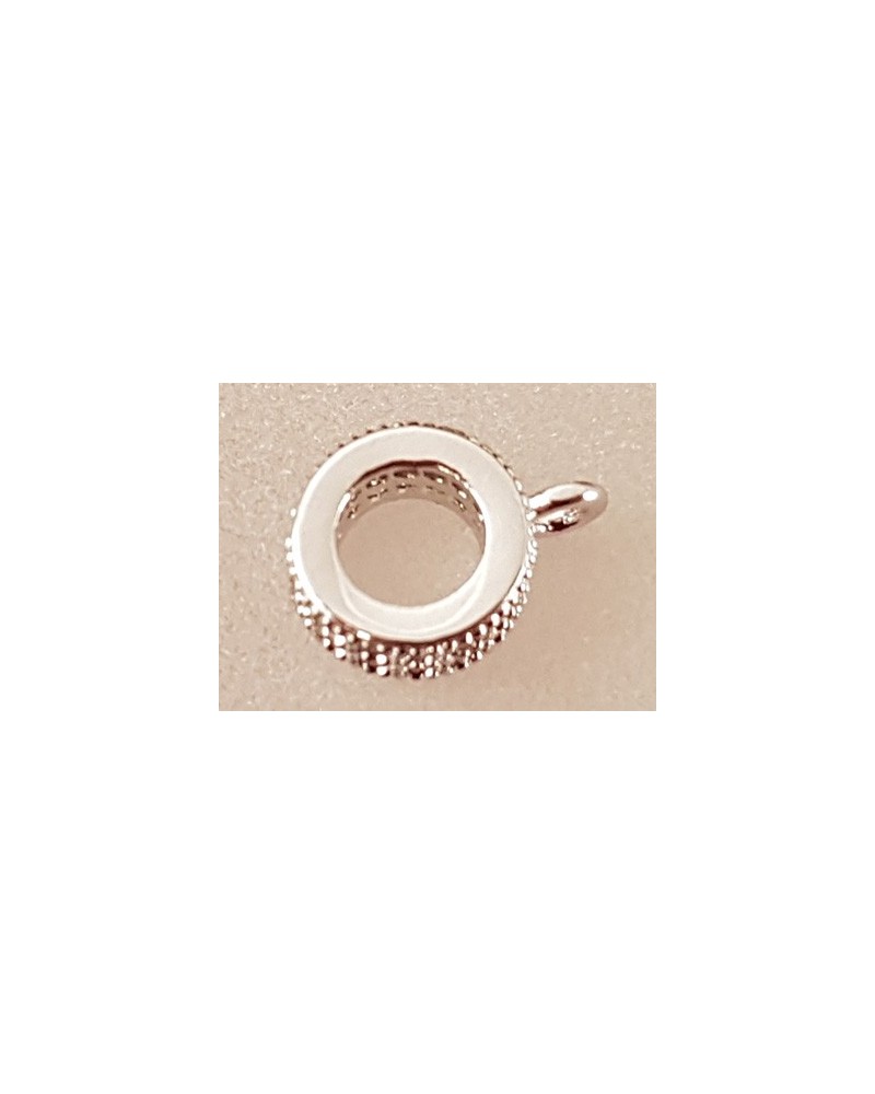 Doppelring 8x3mm, Messing silberfarben, Strass