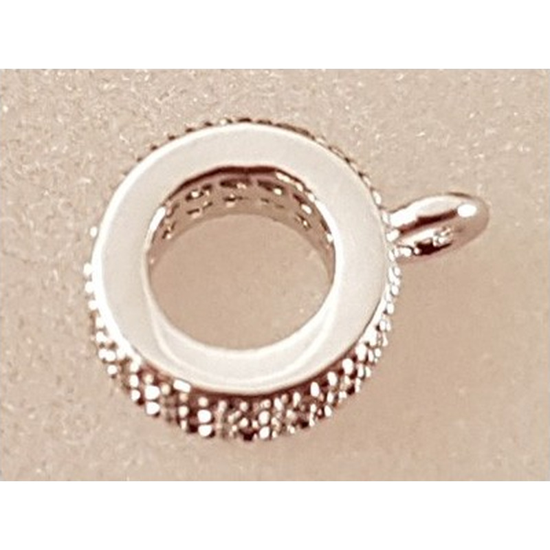 Doppelring 8x3mm, Messing silberfarben, Strass