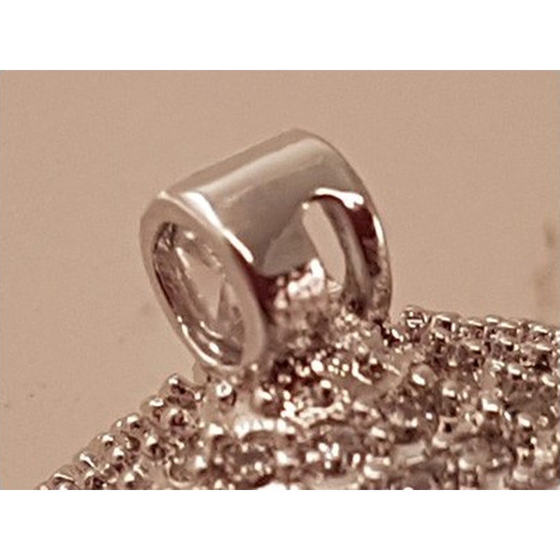 Perlenkappe, Messing silberfarben, Strass