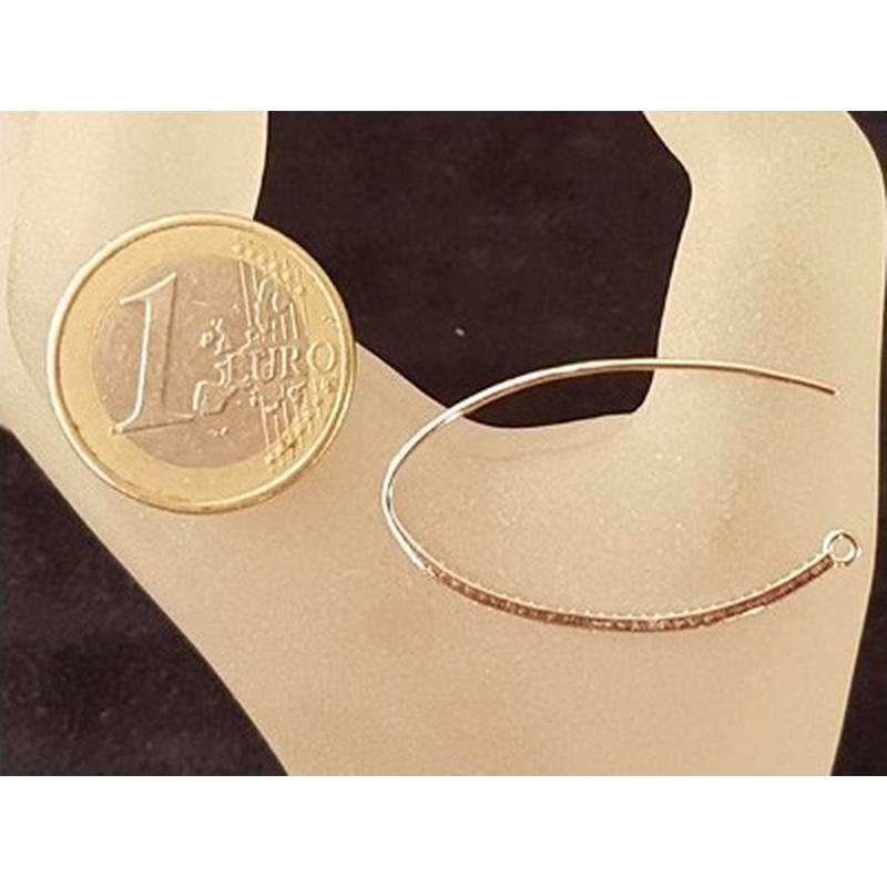 2 Stk. Ohrhaken 36mm, 925 Silber rhodiniert, Strass