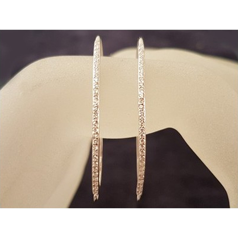 2 Stk. Ohrhaken 36mm, 925 Silber rhodiniert, Strass