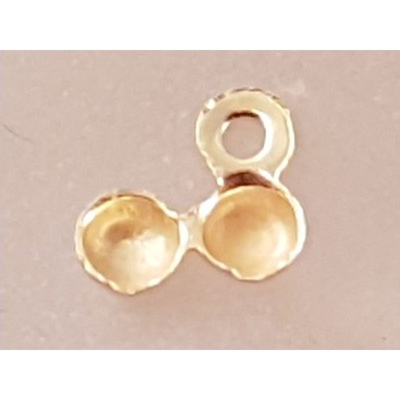 Kalotte 3mm (2 Stk), 925 Silber vergoldet