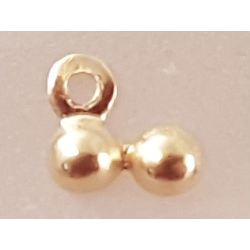 Kalotte 3mm (2 Stk), 925 Silber vergoldet